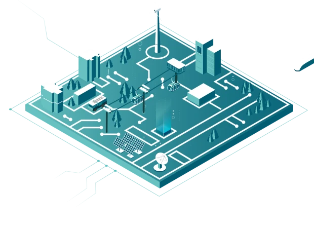 Animierte Illustration vernetzter Elektronikanwendungen